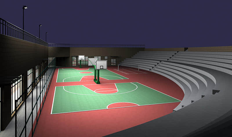 合肥天鹅湖公共篮球场及网球场夜景照明设计